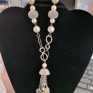 Elegant Silver and Pearl Necklace